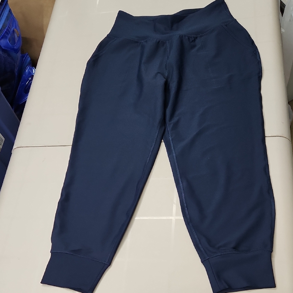 Navy Blue High-Waisted Joggers